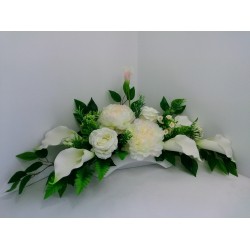 Stroik na grób, cmentarz białe róże, kalla /651