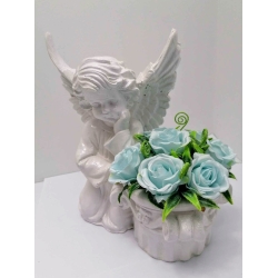 Aniołek róże stroik dekoracja na grób dziecka /485N
