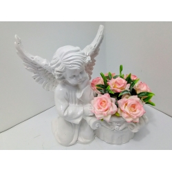 Aniołek róże stroik dekoracja na grób dziecka /485 A
