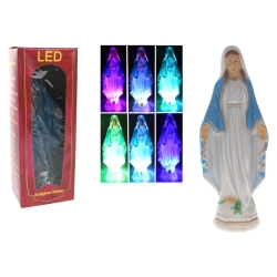 Figurka MARYJA NIEBIESKA LED na baterie 15x4 cm RGB zmieniająca kolor
