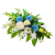 Stroik XXL na grób cmentarz pomnik, błękitne dalie  białe róże gladiole/538