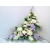 Kremowe chryzantemy dalie fioletowe dodatki stroik + bukiet do wazonu na cmentarz /323