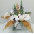 Stroik świąteczny bożonarodzeniowy ceramiczna donica biały-złoty bombki świeczka/268