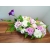 Kompozycja z kwiatów sztucznych białe, fioletowe róże na stół prezent na Dzień Matki /114