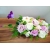 Kompozycja z kwiatów sztucznych białe, fioletowe róże na stół prezent na Dzień Matki /114