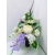 Kremowe chryzantemy dalie fioletowe dodatki stroik + bukiet do wazonu na cmentarz /323