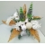 Stroik świąteczny bożonarodzeniowy ceramiczna donica biały-złoty bombki świeczka/268
