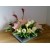 Stroik wiosenny na cmentarz tulipany lilie różowe /520