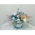 Stroik na stół komodę na Boże Narodzenie, dekoracja świąteczna turkus poinsecja /782
