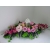 Latarnia róże mieczyki różowy stroik na cmentarz grób /342