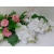 Gumowe białe storczyki róże gerbery stroik, kompozycja na grób cmentarz koszyk /629