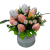 Stroik wiosenny, wielkanocny tulipany, pisanki biało-zlote