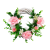 Wianek wiklinowy pink róże lilijki/W52
