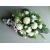 Białe dalie róże storczyk stroik na grób cmentarz /307