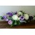 Stroik na grób białe chryzantemy, fiolet róże /586